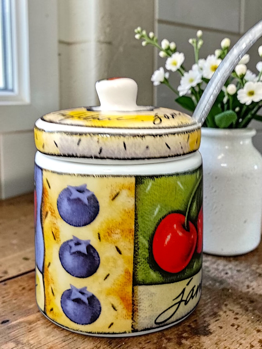 MSC Jam Jelly Jar‎ Ceramic Uptown Market Joie De Vivre International Colorful